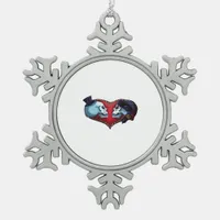 Till Death Do Us Part (Back Bg Variant) Graphic Snowflake Pewter Christmas Ornament