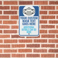 Create Custom Blue Face Mask Requirements Template Metal Sign