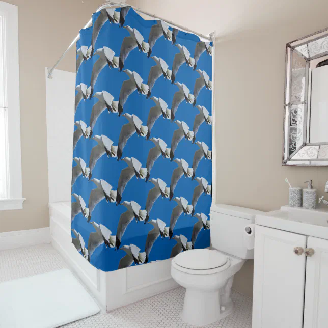 Breathtaking Ring-Billed Gull in Flight Shower Curtain