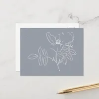 Pretty White Flower Doodle  Postcard