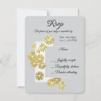 Golden Daisy Dream Elegance Romance Vintage Chic RSVP Card