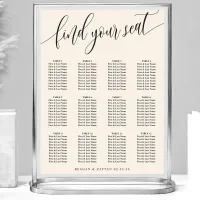 Ivory Cream Simple Wedding Seating Chart