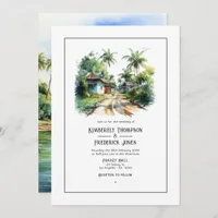 Watercolor Dominican Republic Destination Wedding Invitation