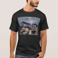 Vintage Steamboat Racing on Mississippi River T-Shirt