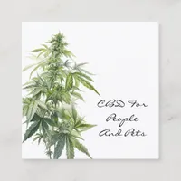 CBD Watercolor Plant Square Business Card