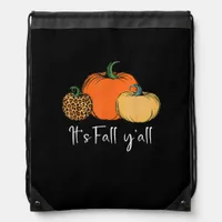 Fall Cute Halloween Pumpkin Thanksgiving It’s Fall Drawstring Bag