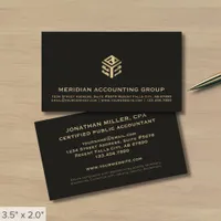 Professional Black Gold Logo Business Card