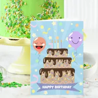 Fun Colorful Party Celebration Happy Birthday Card