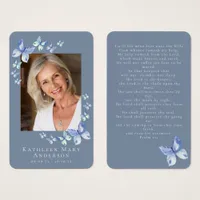 Butterflies Photo Funeral Memorial Prayer Card