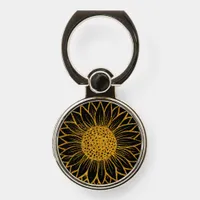 Girly Glitter Sunflower Floral  Phone Ring Stand