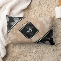 Elegant 28th Linen Wedding Anniversary Celebration Lumbar Pillow