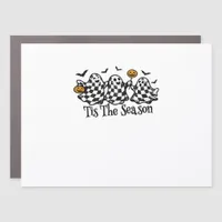 Retro Tis The Season Checkered Halloween Car Magnet
