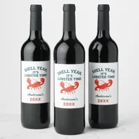 Red lobster party quote name wine label