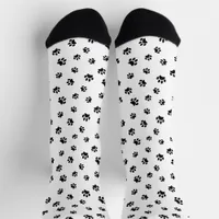 Black Paw Prints Pattern Socks
