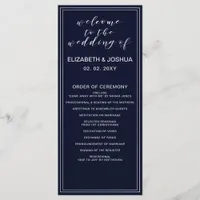 Classic Navy Silver Wedding programs