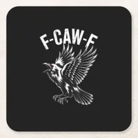 F-Caw-F Crow Retro Classic Square Paper Coaster