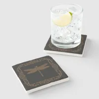 Magical Fairy Tale Fantasy Steampunk Dragonfly Stone Coaster