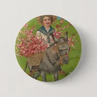 Adorable Vintage Postcard Button