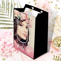 30th birthday custom photo hello 30 thrity medium gift bag