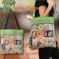 Custom Happy Easter Collage Colorful Tote Bag