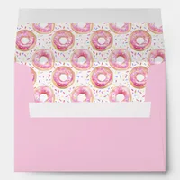 Donut Sprinkle Pink Sweet One Party Liner Envelope