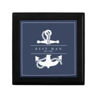 Blue Wave Anchor Wedding V2 Wht/Navy ID836 Gift Box