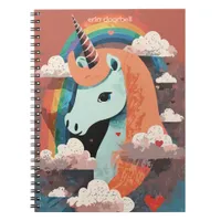 Unicorn under Rainbow & Among Hearts Notebook