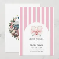 Blush Pink Tennis Club Birthday Party Invitation
