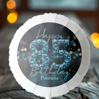 Elegant Sapphire Blue and Black 85th Birthday Balloon
