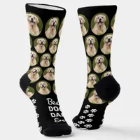 Custom Best DOG DAD Ever Personalized Pet Photo  Socks
