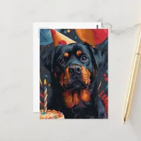 The Birthday Rottweiler Dog Postcard