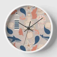 Ocean Adventure -Whales,Jellyfish & Lighthouse Fun Clock