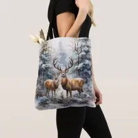 Reindeer in Winter Wonderland Tote Bag