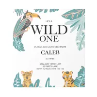 BUDGET Wild One Cute Jungle Theme First Invitation Notepad