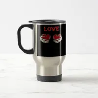 Skeleton Hands Heart Funny Design Travel Mug