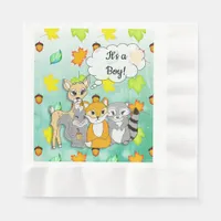 Forest Animal Themed It's a Boy Baby Shower Napkins