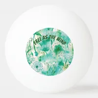 Elegant Dandelion Monogram Green and White | Ping Pong Ball