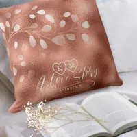 Watercolor Snowdrops Wedding Copper ID726 Throw Pillow