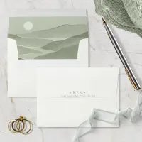 Simply Chic Landscape Wedding Pearl/Sage ID1046 Envelope