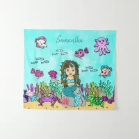 Personalized Mermaid Under the Sea Wall Art Tapestry