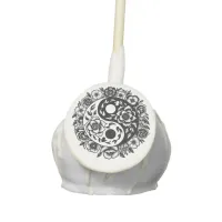 Black and White Floral Yin Yang   Cake Pops