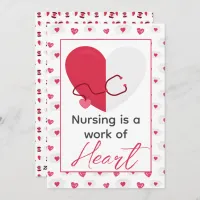 Nurse Nursing Is A Work Of Heart Valentines Day  Holiday Card