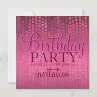 Pink Bokeh Sparkle Birthday Invitation