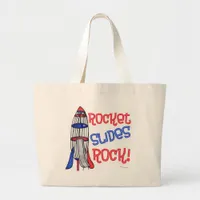 Rocket Slides Rock Fun Playground Nostalgia Large Tote Bag