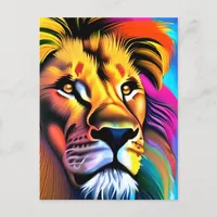  Lion Face Mystical Fantasy Art Postcard