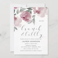 Dusty Rose Watercolor Bridal Brunch Bubbly Shower Invitation