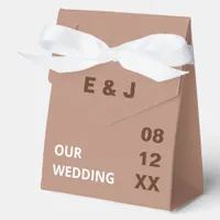 Mocha Brown Modern Wedding Favor Boxes