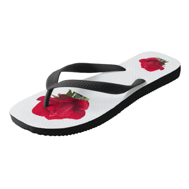 Rose rouge - Red rose  Flip Flops