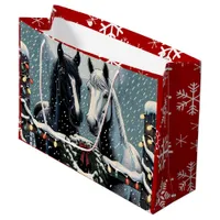 Festive Horses | Merry Christmas Large Gift Bag