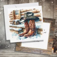 Cowboy Boots on the Front Porch Christmas Card